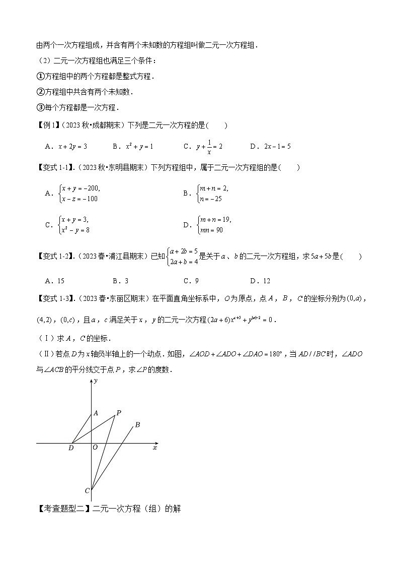 专题04 二元一次方程组全章复习攻略（2个概念2个解法6个应用1个技巧4种思想专练）（人教版）（原卷版+解析版）02