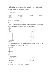 数学：宁夏回族自治区吴忠市区学校2024年中考一模试题（解析版）