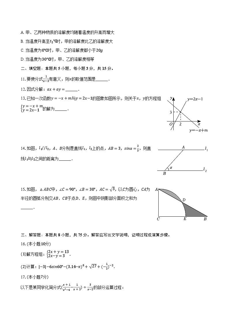 2024年广东省肇庆市怀集县中考数学二模试卷（含解析）03