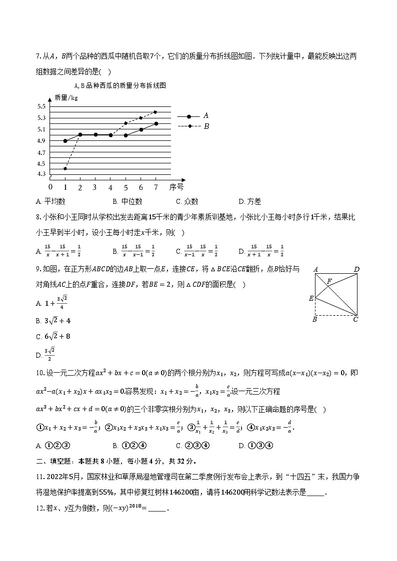 2024年重庆市永川区枫叶中学中考数学联考试卷（含解析）02