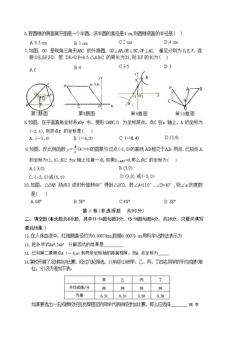 2024年山东省东营市胜利第三十九中学初中学业水平考试数学模拟试题第2页