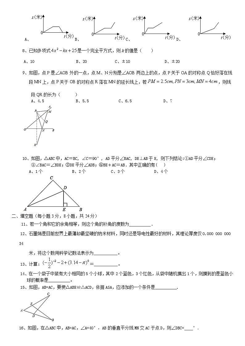 2023-2024学年七年级下学期北师大版数学期末复习试卷2第2页