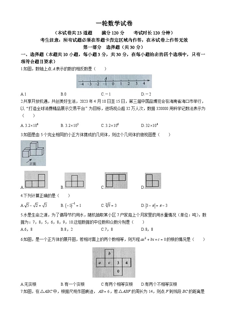 2024年辽宁省营口市中考一模数学试题01