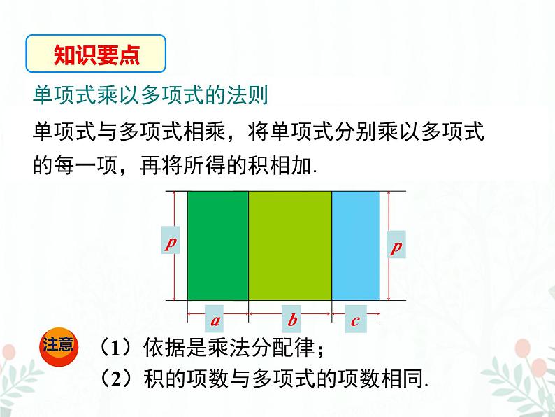 2022-2023学年度北师七下数学1.4 第2课时 单项式与多项式相乘同步课堂课件第7页