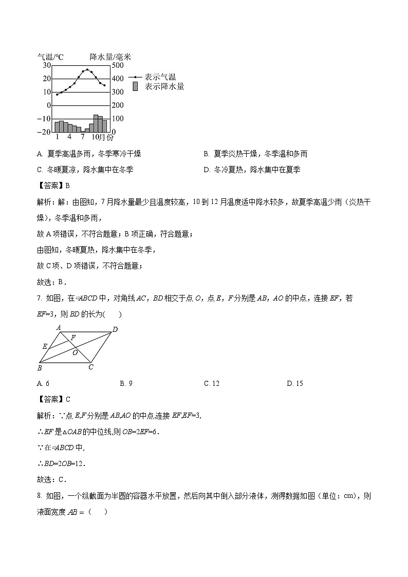 甘肃省陇南市武都区2024届九年级下学期联考（一模）数学试卷(含解析)03