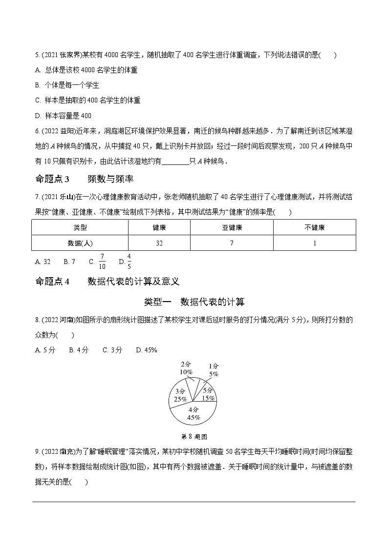 2023全国真题分类卷 第一部分 基础知识分点练 第二十五讲统计第2页