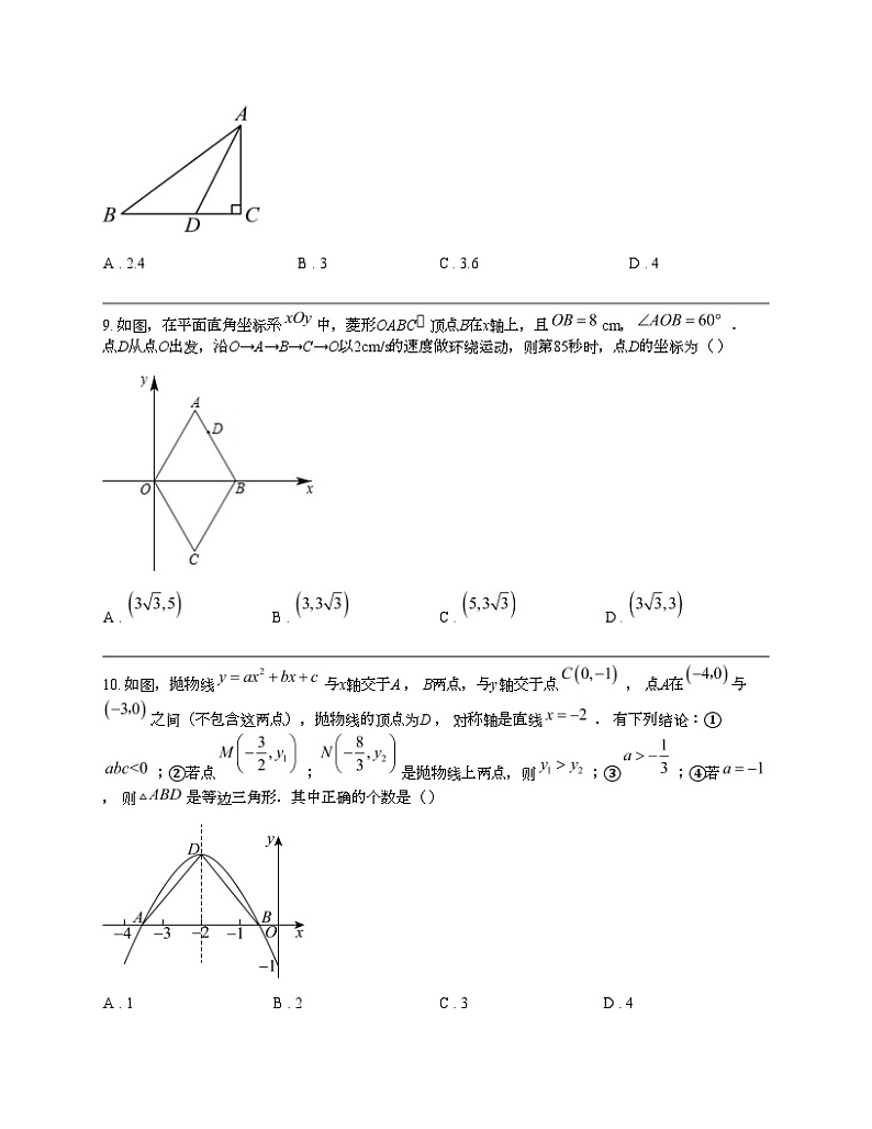 广东省汕头市澄海实验学校2023-2024学年九年级中考模拟练习数学试卷02