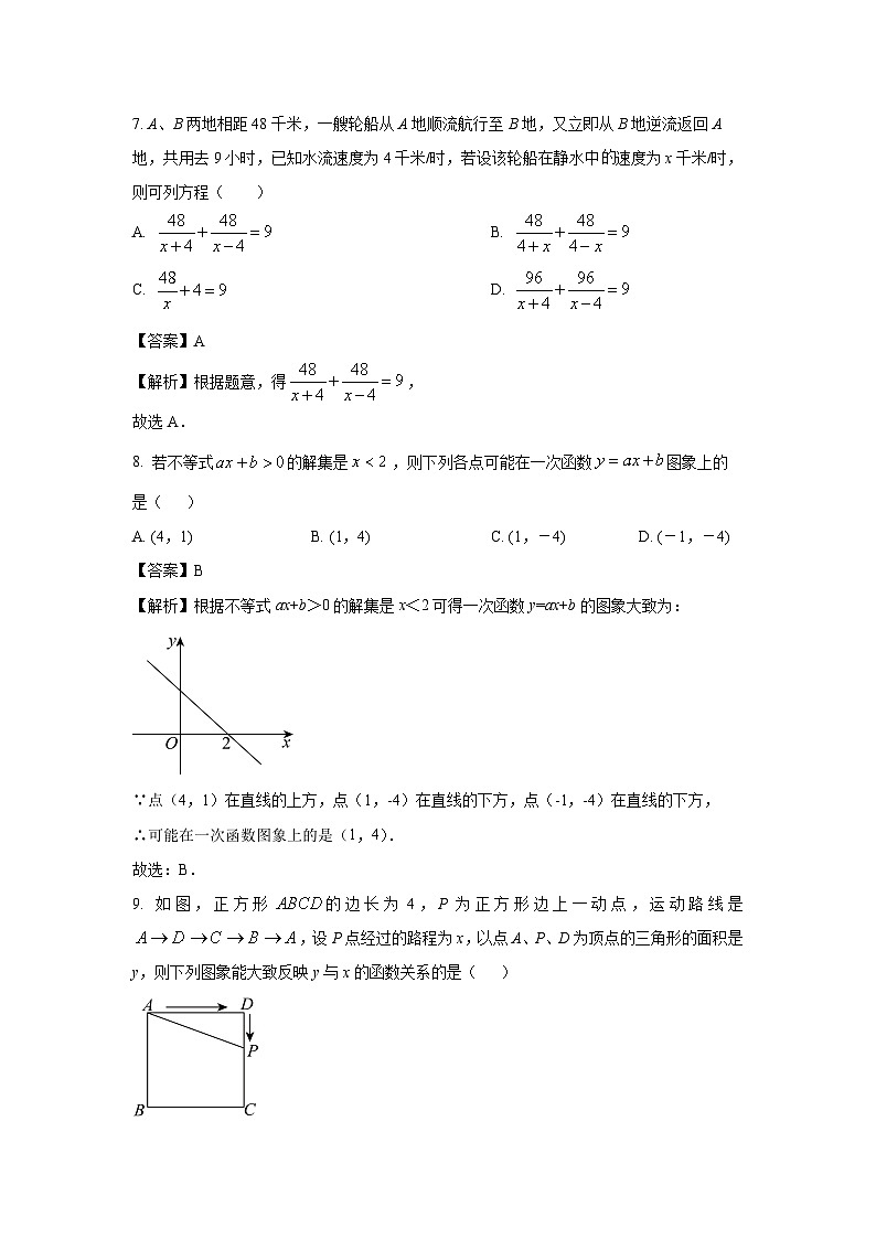 数学：河南省南阳市桐柏县2023-2024学年八年级下学期期中试题（解析版）03