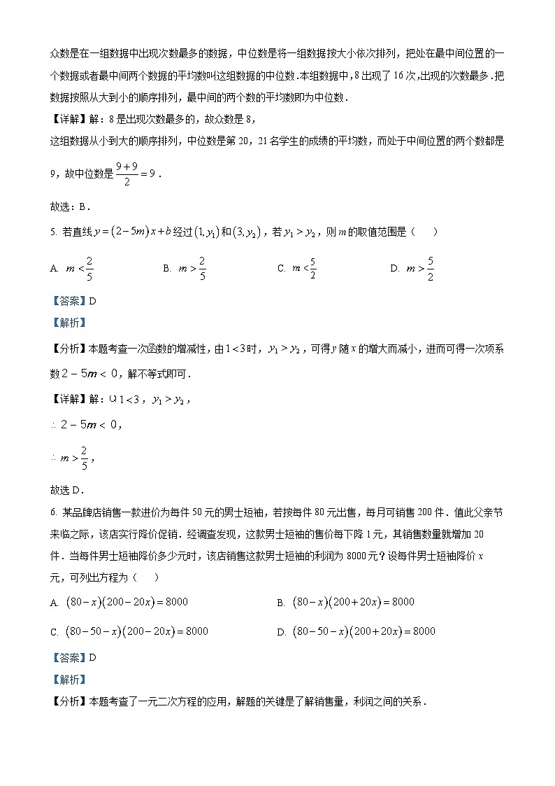 2024年浙江省温州绣山中学中考三模数学试题第3页