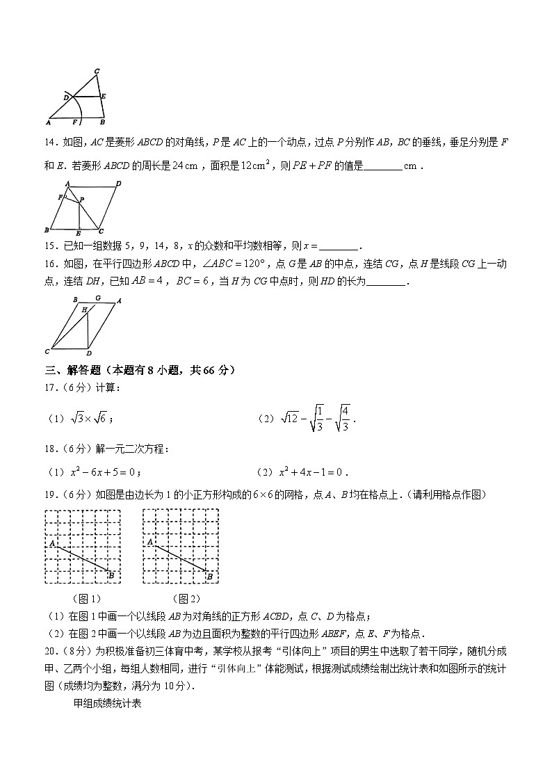 浙江省金华市东阳市横店镇四校联考2023-2024学年八年级下学期4月期中考试数学试题03