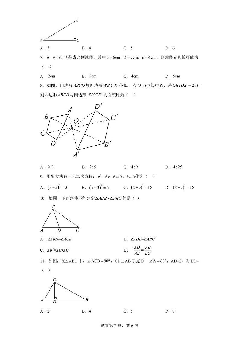 湖南省衡阳市常宁市2023-2024学年九年级上学期期末数学试题02
