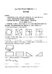 山东省潍坊市2024届九年级下学期中考一模数学试卷(含答案)