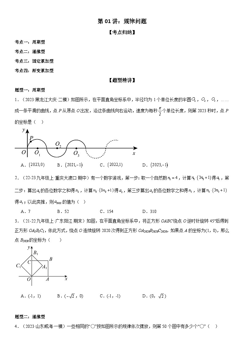 2024届中考数学考前《终讲·终练·终卷》冲刺高分突破（全国通用）第01讲：规律问题 原卷版第1页