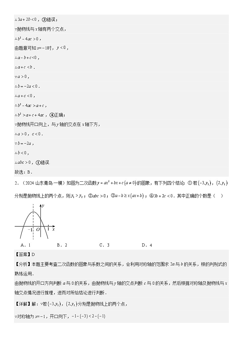 2024届中考数学考前《终讲·终练·终卷》冲刺高分突破（全国通用）第04讲：二次函数 解析版02