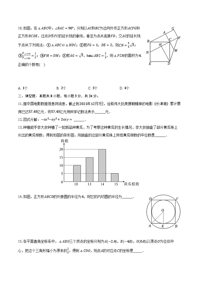 2024年山东省东营实验中学中考数学四模试卷（含解析）第3页