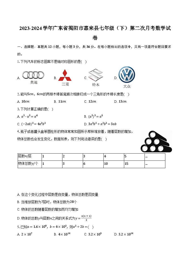 2023-2024学年广东省揭阳市惠来县七年级（下）第二次月考数学试卷（含解析）01