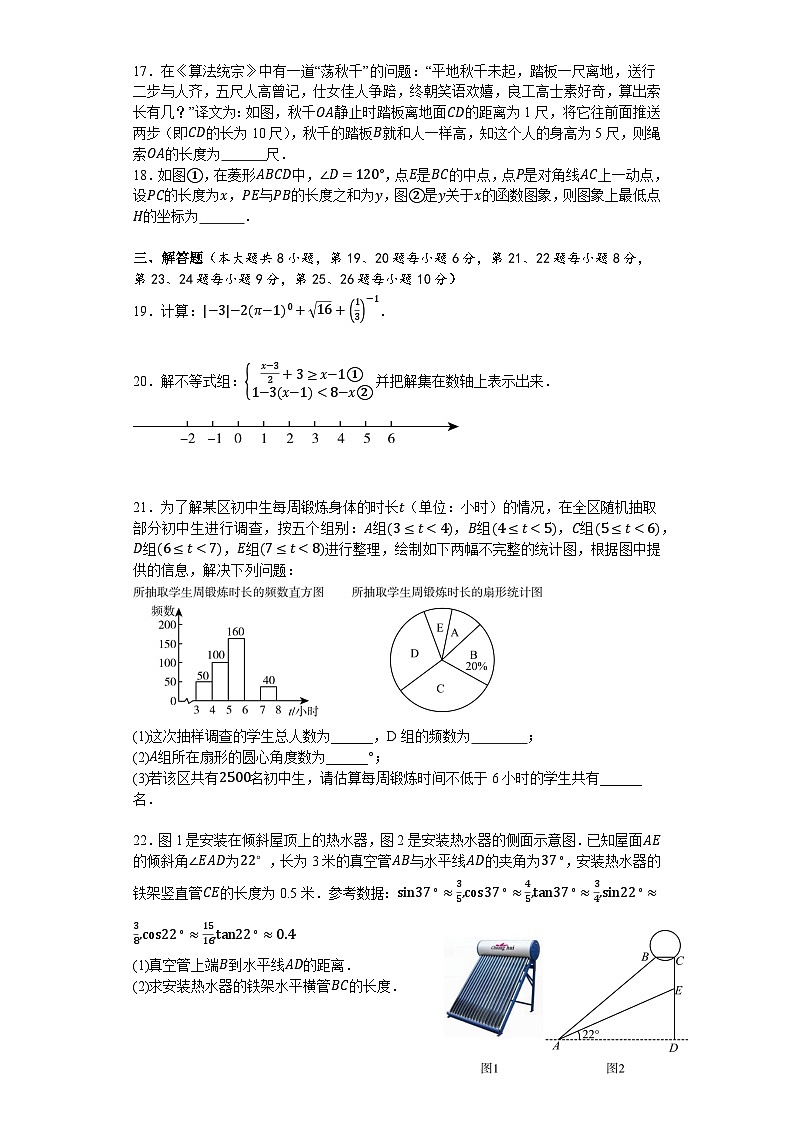 2024年湖南省初中学业水平考试冲刺卷（六）数学试题03
