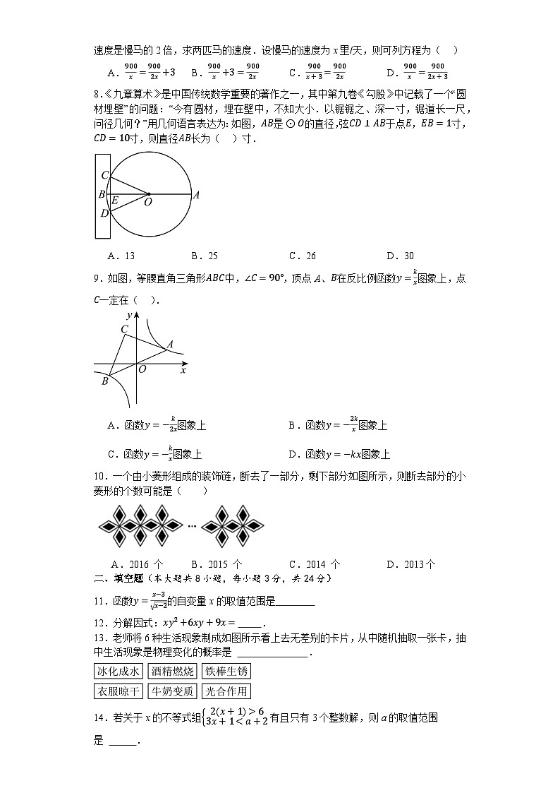 2024年湖南省初中学业水平考试冲刺卷（四）数学试题第2页