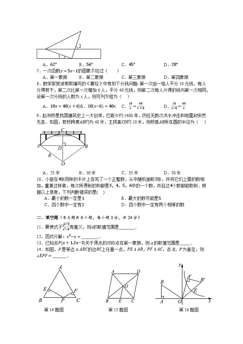 2024年湖南省长沙市初中学业水平考试押题密卷（二）数学第2页