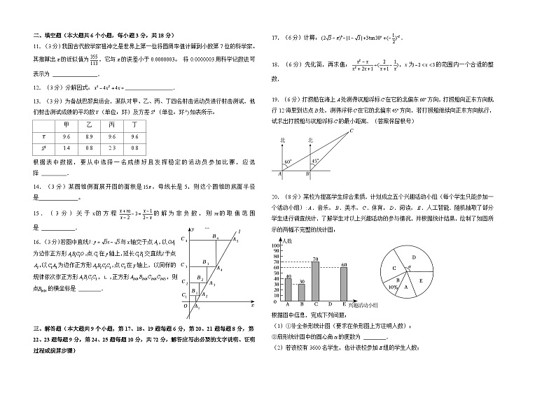 2024年湖南省长沙市长郡集团中考数学押题金卷(九)（考试版）02