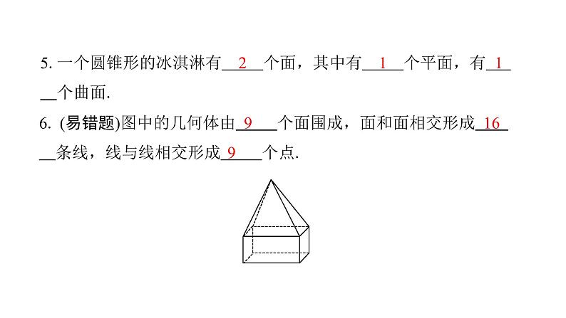 最新北师版七上数学金牌学典1.1　第2课时　认识点、线、面、体（课件）06