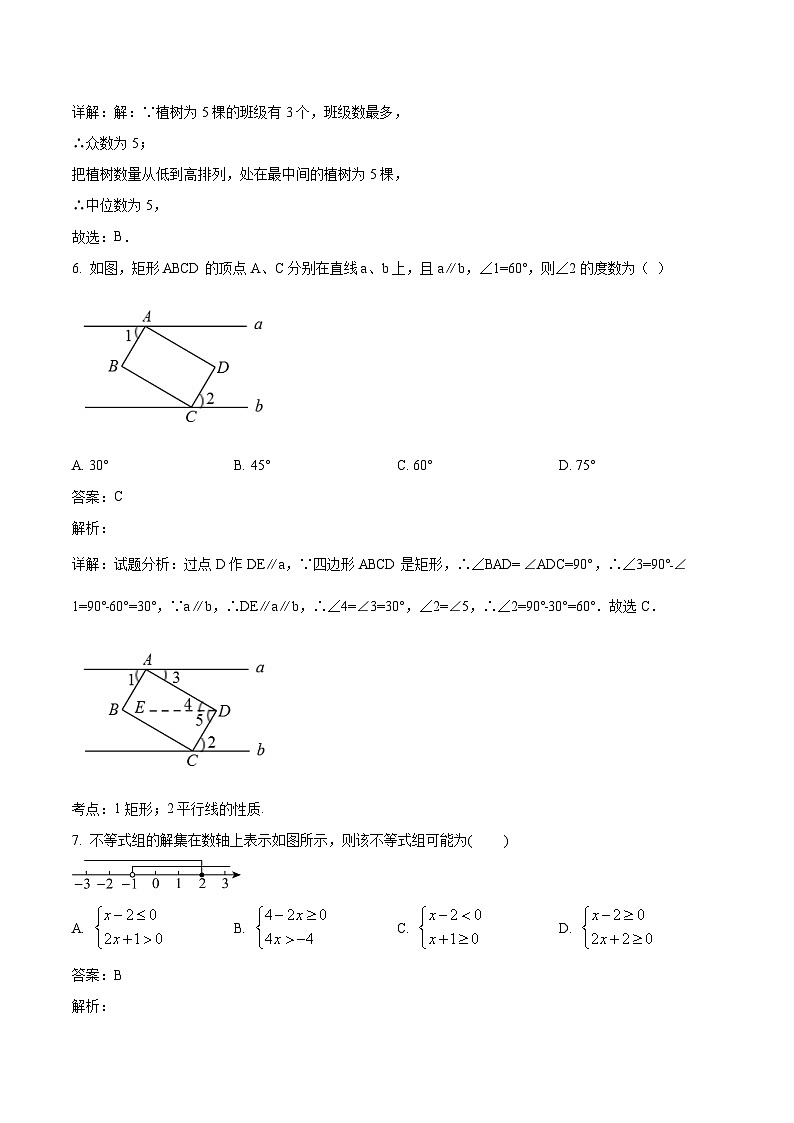 湖北省内地西藏班（校）2024届九年级下学期4月期中考试数学试卷(含解析)03