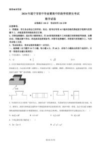 2024年四川省遂宁市中考数学试题（原卷版）