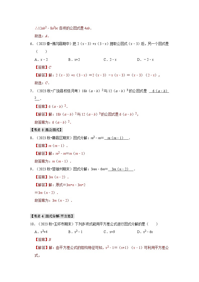 专题04 因式分解（考点清单）（原卷版+解析版）03