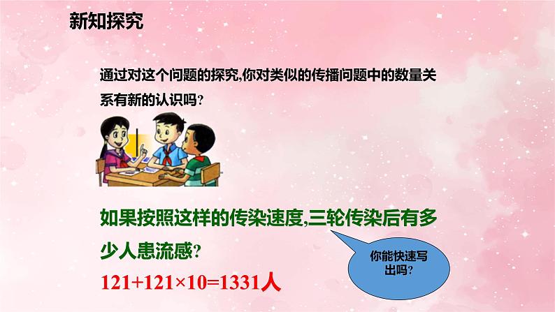 人教版九年级数学上册21.3.1传播与数字问题课件05