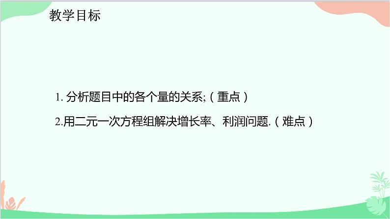 人教版数学七年级下册 8.3.3 用二元一次方程组解决增长率、利润等问题课件第2页