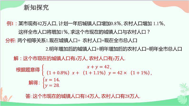 人教版数学七年级下册 8.3.3 用二元一次方程组解决增长率、利润等问题课件第4页