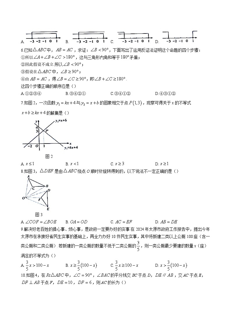 山西省晋中市左权县2023-2024学年八年级下学期期中学业水平质量监测数学试卷(含答案)02
