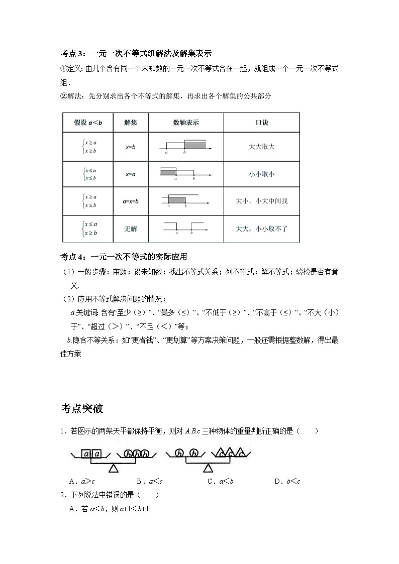 初中数学中考二轮复习考点精讲精练专题06 不等式及不等式组(含答案)第2页