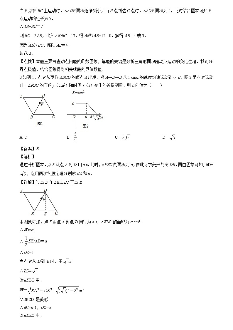 初中数学中考二轮复习重难突破专题03 动点函数图象(含答案)03