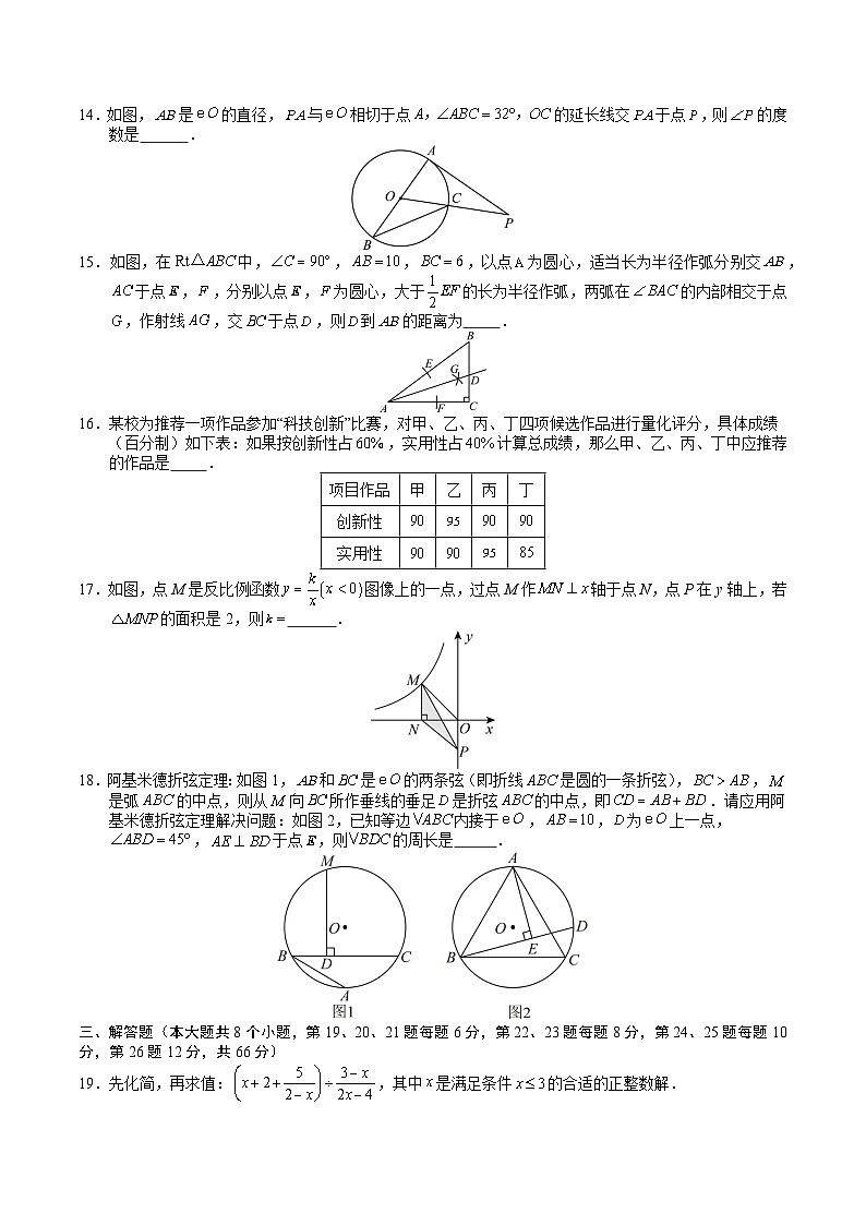 中考数学（湖南省卷）-2024年中考数学第三次模考试03