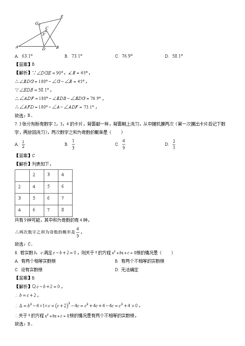 [数学]安徽省六安市2024年中考模拟试题（解析版）03