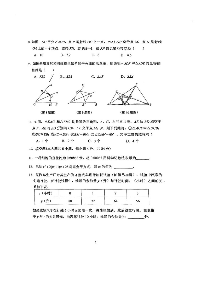 [数学]广东省佛山市顺德区第一中数学外国语学校2023～2024学年下学期第二次月考（6月）七年级数学试题(无答案)02