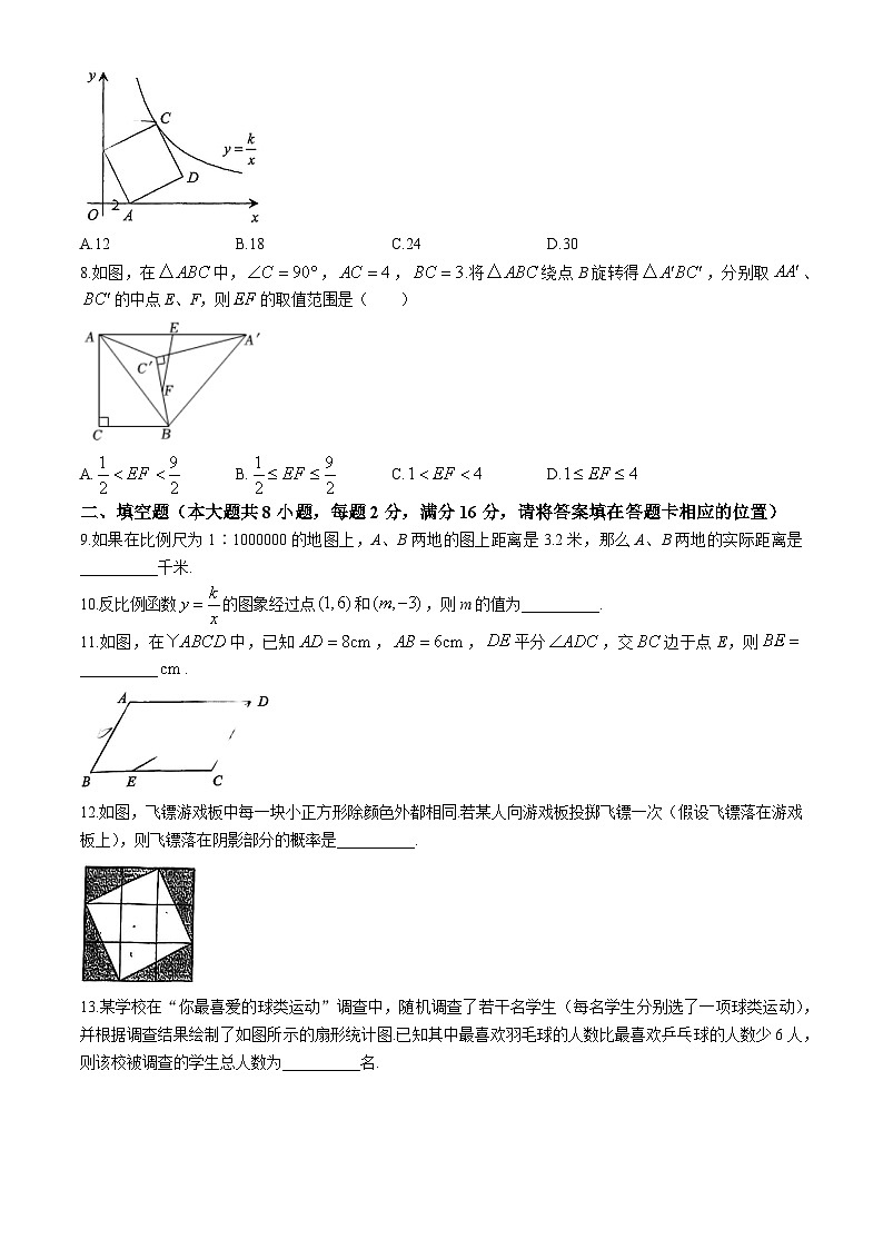 江苏省苏州工业园区金鸡湖学校2023-2024学年八年级下学期期中数学试题(无答案)02