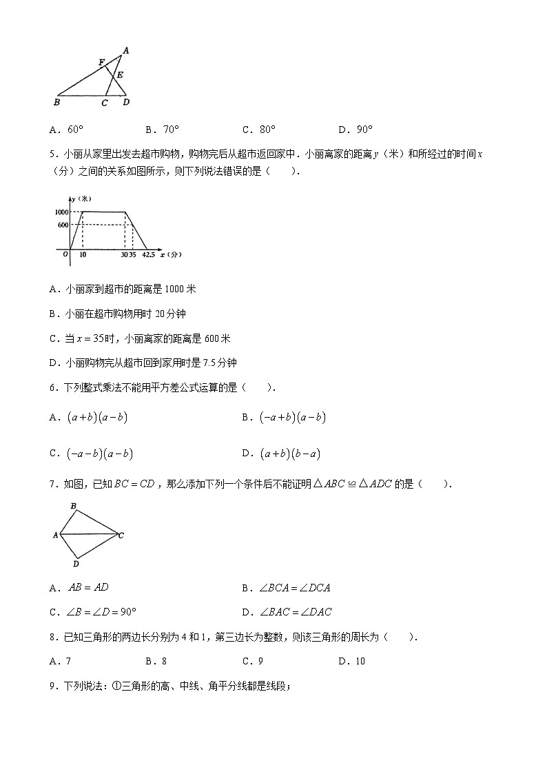 四川省成都市武侯区成都西川中学2023-2024学年七年级下学期期中数学试题(无答案)第2页