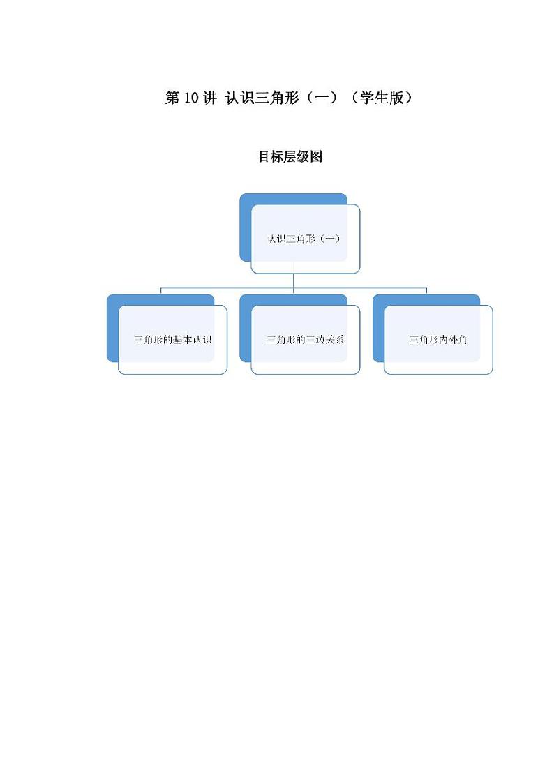 2023-2024学年北师版七年级数学成都地区寒假专题作业 第10节 认识三角形（一）（含答案）第1页