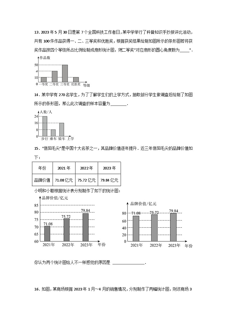 第10章数据的收集、整理与描述 期末综合复习训练题 2023-2024学年人教版七年级数学下册03