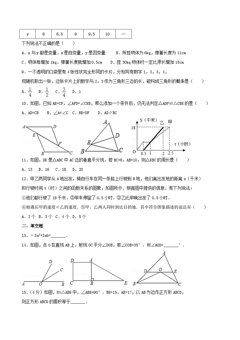 北师版七年级（下）期末数学复习训练试卷（含解答）第2页