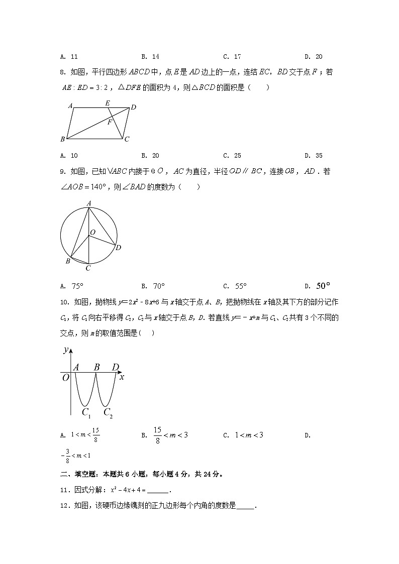 2024年中考真题：山东省济南市数学模拟试题（六）第2页