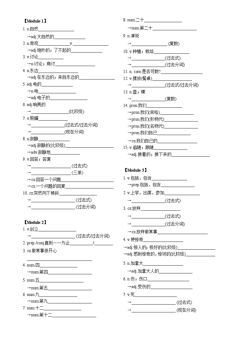 外研版初中英语九上9A知识点考前抱佛脚版（含答案）01