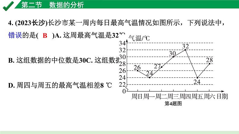 2024成都中考数学第一轮专题复习之第八章 第二节 数据的分析 练习课件04