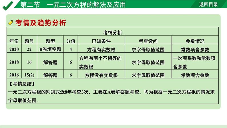 2024成都中考数学第一轮专题复习之第二章  第二节  一元二次方程的解法 教学课件第5页