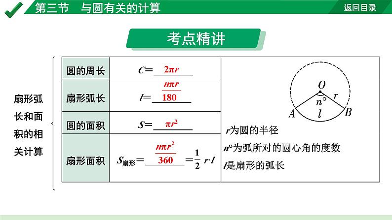 2024成都中考数学第一轮专题复习之第六章 第三节 与圆有关的计算 教学课件07