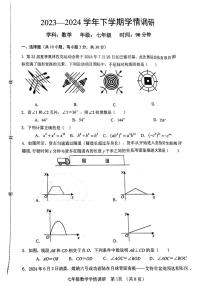 河南省郑州市郑州东区2023-2024学年七年级下学期数学期末试卷