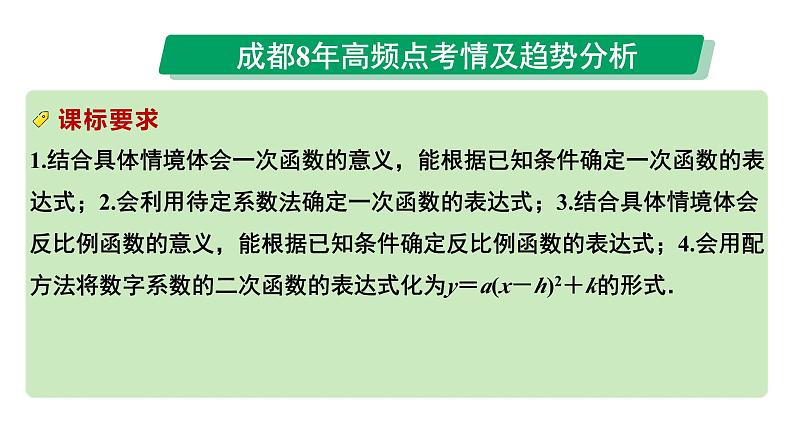 2024成都中考数学第一轮专题复习之第三章  第三节  函数的表达式（含平移） 教学课件第2页