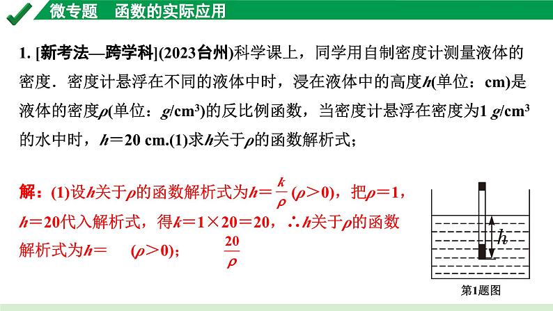 2024成都中考数学第一轮专题复习之第三章 微专题 函数的实际应用 练习课件02